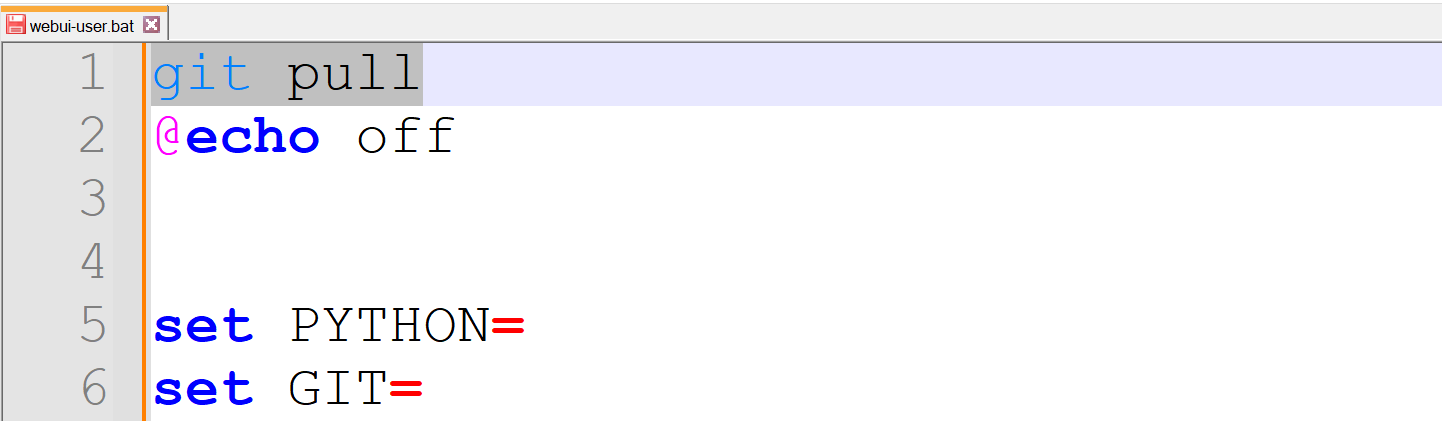 Редактирование файла webui-user.bat для Stable Diffusion